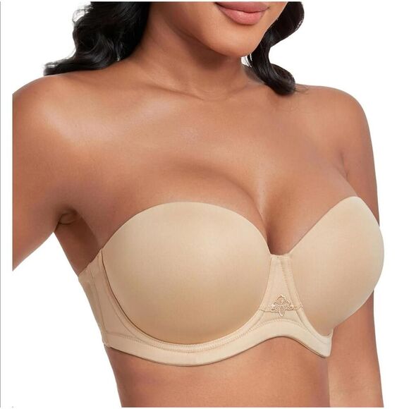 32C Exerin Strapless/Convertible Beige Bra, New With Tags! - Picture 3 of 6